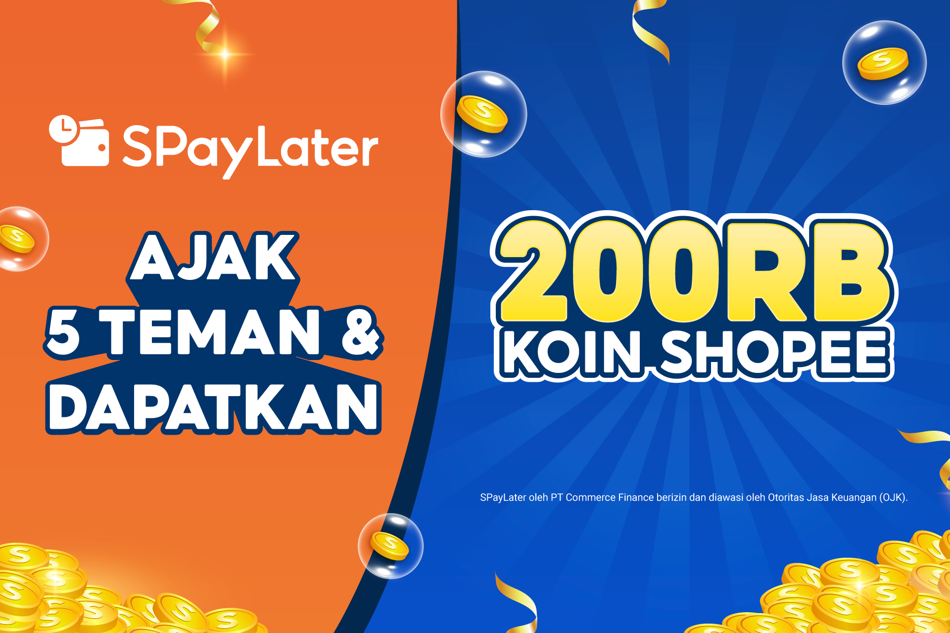 Undang Teman dan Dapatkan 200RB Koin Shopee: Promo SPayLater